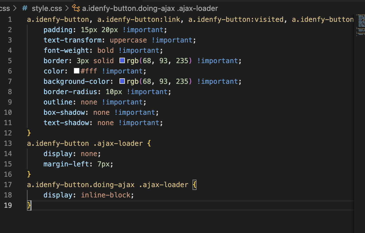 Idenfy-Wordpress button css