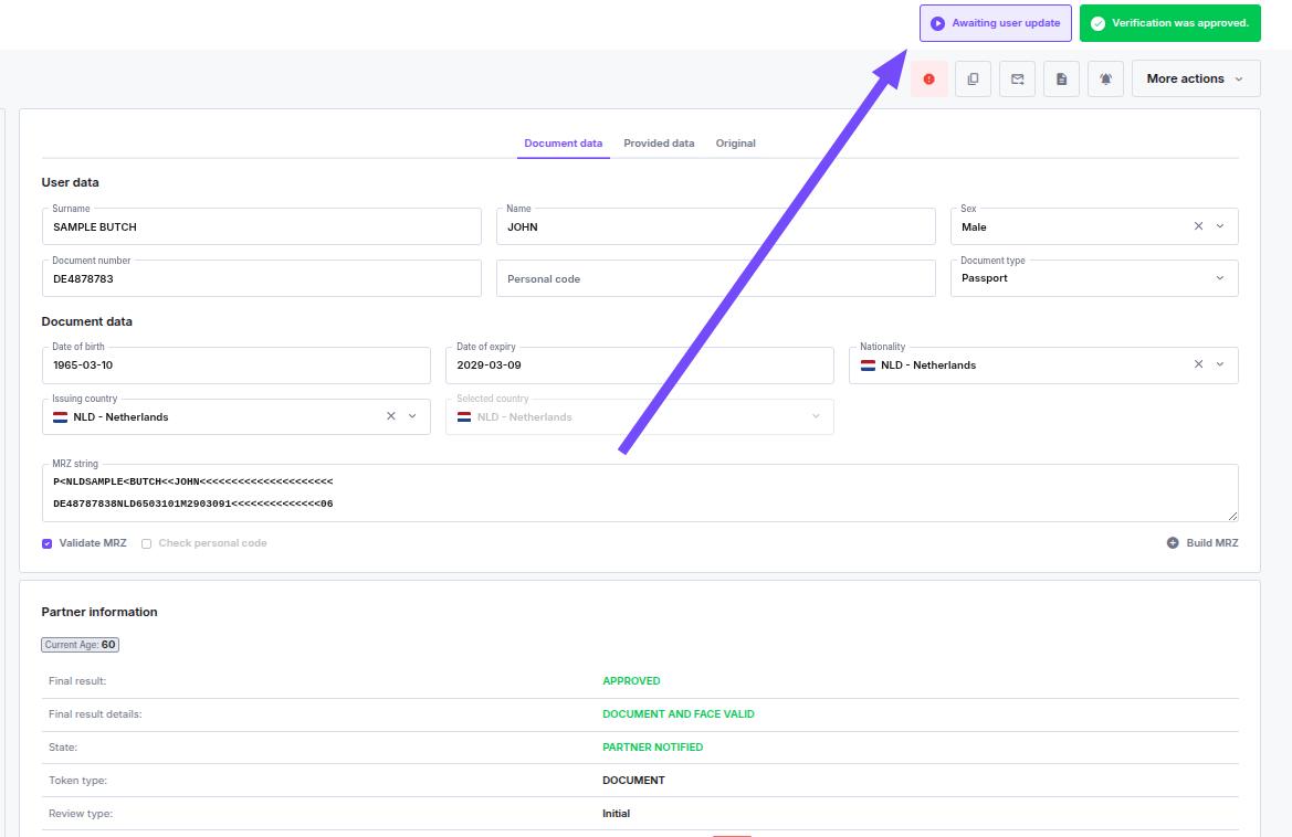 Request update example
